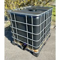 NEGOMIX Cuve Citerne Noire Palette Plastique 1000 Litres Récupération Eau Pluie