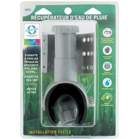 FITTMCSAM Récupérateur D'eau De Pluie Gris Pour Gouttière + Scie Cloche - INTERPLAST 3 FITTMCSAM Récupérateur D'eau De Pluie Gris Pour Gouttière + Scie Cloche - INTERPLAST – Image 2