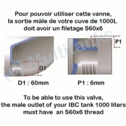 MULTITANKS Vanne à Bille Type A 2 Pouces Avec écrou Flottant 56mm Pour Cuve Sotralentz - S60x6 -Recuperation de pluie Magasin 1634416 5