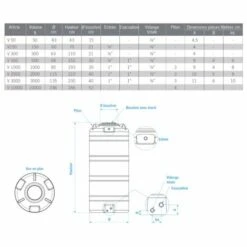 ROTOTEC Réservoir Pe Type Cv 500l Bleu - Bleu -Recuperation de pluie Magasin 18122075 5