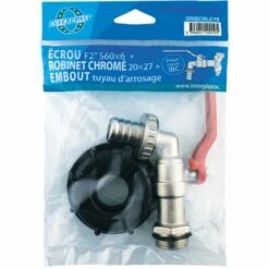 Raccord Robinet En Laiton Chromé Avec Sortie Cannelé Pour Cuve IBC 3/4" - 20x27 - INTERPLAST -Recuperation de pluie Magasin 19923037 5