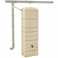 ALICE'S GARDEN Récupérateur D'eau Mural Chastang 300L Beige Avec Kit Raccord Chéneau Inclus