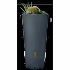 Graf Réservoir Vaso 2en1 220L Graphite Avec Robinet PE Imitation Laiton Et Collecteur Filtrant Eco Gris.