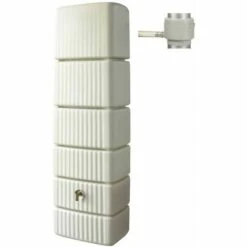 GRAF® Graf Cuve Murale Slim 500 L Sable Avec Robinet PE Imitation Laiton Et Collecteur Filtrant Eco Gris