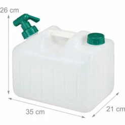 Relaxdays Bidon D’eau Avec Robinet, 10 Litres, Plastique Sans BPA, Couvercle, Poignée, Réservoir, Blanc/vert -Recuperation de pluie Magasin 35401022 5