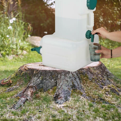 Relaxdays Bidon D’eau Avec Robinet, 25 Litres, Plastique Sans BPA, Couvercle, Poignée, Réservoir, Blanc/vert 5 Relaxdays Bidon D’eau Avec Robinet, 25 Litres, Plastique Sans BPA, Couvercle, Poignée, Réservoir, Blanc/vert – Image 3