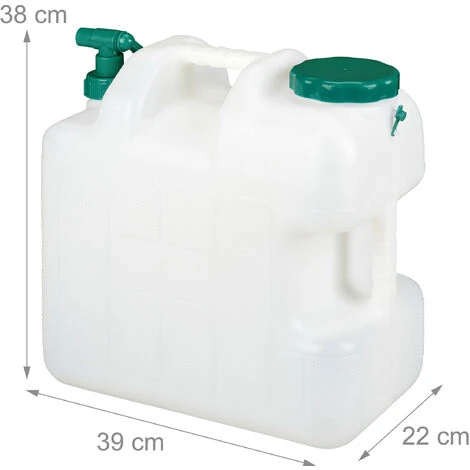 Relaxdays Bidon D’eau Avec Robinet, 25 Litres, Plastique Sans BPA, Couvercle, Poignée, Réservoir, Blanc/vert 7 Relaxdays Bidon D’eau Avec Robinet, 25 Litres, Plastique Sans BPA, Couvercle, Poignée, Réservoir, Blanc/vert – Image 5