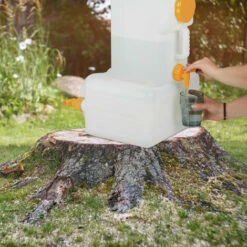 Relaxdays Bidon D’eau Avec Robinet, 25 Litres, Plastique Sans BPA, Couvercle, Poignée, Réservoir, Blanc/orange -Recuperation de pluie Magasin 35401036 3