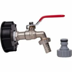 TRIOMPHE 1000L Robinet Recuperateur Eau De Pluie, Adaptateur De Réservoir D'eau 1/2" Double Robinet Recuperateur Eau De Pluie,Robinet En Laiton Fabriqué Filetage Gros 60 Mm (1pc) -Recuperation de pluie Magasin 37433873 3
