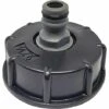 ECHOO Adaptateur De Tuyau De Petit Mamelon 4 Points, Accessoires D'adaptateur De Tonne Chimique Pour Baril IBC, Adaptateur De Sortie IBC 1/2 "1Pièce (Plastique, Noir)