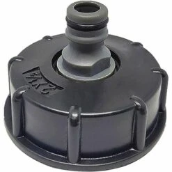 ECHOO Adaptateur De Tuyau De Petit Mamelon 4 Points, Accessoires D'adaptateur De Tonne Chimique Pour Baril IBC, Adaptateur De Sortie IBC 1/2 "1Pièce (Plastique, Noir)