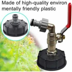 ECHOO Adaptateur De Tuyau De Petit Mamelon 4 Points, Accessoires D'adaptateur De Tonne Chimique Pour Baril IBC, Adaptateur De Sortie IBC 1/2 "1Pièce (Plastique, Noir) -Recuperation de pluie Magasin 37995295 4