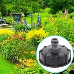 ECHOO Adaptateur De Tuyau De Petit Mamelon 4 Points, Accessoires D'adaptateur De Tonne Chimique Pour Baril IBC, Adaptateur De Sortie IBC 1/2 "1Pièce (Plastique, Noir) -Recuperation de pluie Magasin 37995295 5