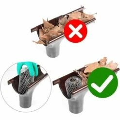 GUAZHUNIFR 4 Filtres De Gouttière En Aluminium Flexible 6*5cm Grille Grillage Stop Feuille Crépine Pare Feuille Cache Gouttière Pour Protéger Gouttière Contre Les Feuilles Toiture -Recuperation de pluie Magasin 41869235 4