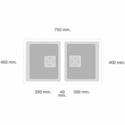 POALGI Cuve Sous Plan HEKLA 184 - Granit - Blanc Snow - 75 Cm - 2 Bacs -Recuperation de pluie Magasin 43996225 3