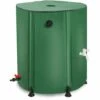 TODECO Récupérateur Eau De Pluie Pliable 225L, Collecteur Tonneau Eau De Pluie Gouttiere, Recuperateur Eau Avec Robinet, Filtre, Soupape De Décharge, 6X Tiges De Support, Couvercle, Cuve Eau Jardin - Vert