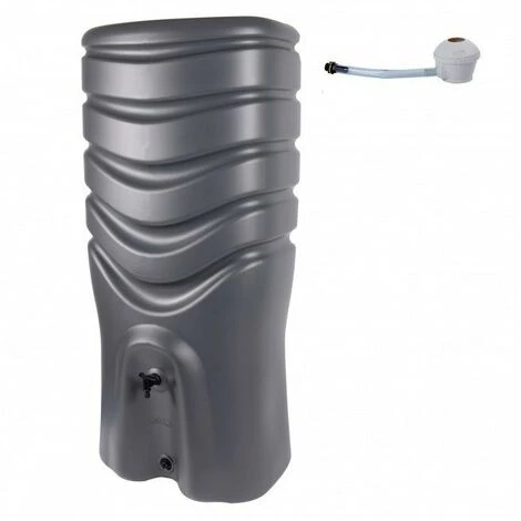 Récuperateur D'eau 350 Litres Gris Anthracite + Kit Collecteur Universel - EDA 3 Récuperateur D'eau 350 Litres Gris Anthracite + Kit Collecteur Universel - EDA