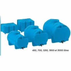 PLASTEAU Citerne Autoportante Horizontale Avec Vanne - 450 Litres