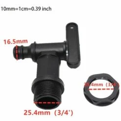 Robinet Cuve 1000l Plastique,Adaptateur De Boîte De Rangement D'eau IBC,Adaptateur Robinet Tuyau Arrosage,pour Recuperateur Eau De Pluie, Réservoir De Carburant (Plastique)，Fontainebleau -Recuperation de pluie Magasin 52530711 2