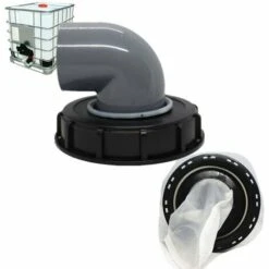 LITZEE Couvercle En Plastique De Canon De Tonne 163mm 90 Degré Eau De Pluie Couvercle De Couvercle De Couvercle De Couvercle De Couvercle De Couvercle De Chapeau De Chapeau Noir, Tuyau De Jardin