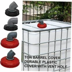 LITZEE Couvercle En Plastique De Canon De Tonne 163mm 90 Degré Eau De Pluie Couvercle De Couvercle De Couvercle De Couvercle De Couvercle De Couvercle De Chapeau De Chapeau Noir, Tuyau De Jardin -Recuperation de pluie Magasin 54682587 4