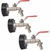 ENLENK Robinet Cuve 1000L Robinet Recuperateur Eau De Pluie, Adaptateur De Réservoir D'eau IBC 1/2" Double Robinet Recuperateur Eau De Pluie,Robinet En Laiton Fabriqué En PP Filetage Gros 60 Mm (3pcs) -Recuperation de pluie Magasin 55768688 1