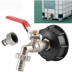 Adaptateur IBC 1000, Adaptateur De Réservoir IBC Adaptateur De Réservoir S60X6 Pour Robinet De Jardin En Laiton 1,27 Cm Raccord De Tuyau D'huile Carburant, 1 Pcs，Fontainebleau -Recuperation de pluie Magasin 55792264 3