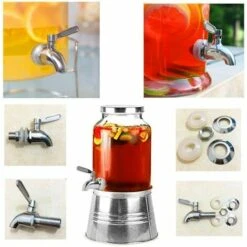 BARES Remplacement De Robinet De Distributeur De Boissons,Robinet De Tonneau Du Vin Et De La Bière Ou De Boisson En Acier Inoxydable, Inusable,16mm Robinet De Rechange Pour Distributeur -Recuperation de pluie Magasin 56837705 4