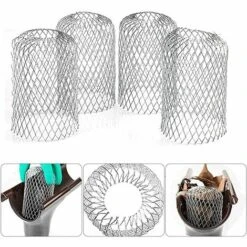GUAZHUNIFR 4 Filtres De Gouttière En Aluminium Flexible Diamètre 8cm Grille Grillage Stop Feuille Crapaudine Crépine Pare Feuille Cache Gouttière Pour Protéger Gouttière Contre Les Feuilles Toiture.Gu.B/bon