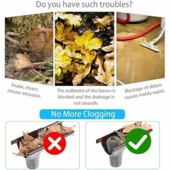 GUAZHUNIFR 4 Filtres De Gouttière En Aluminium Flexible Diamètre 8cm Grille Grillage Stop Feuille Crapaudine Crépine Pare Feuille Cache Gouttière Pour Protéger Gouttière Contre Les Feuilles Toiture.Gu.B/bon -Recuperation de pluie Magasin 57120269 3