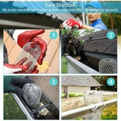 GUAZHUNIFR 4 Filtres De Gouttière En Aluminium Flexible Diamètre 8cm Grille Grillage Stop Feuille Crapaudine Crépine Pare Feuille Cache Gouttière Pour Protéger Gouttière Contre Les Feuilles Toiture.Gu.B/bon -Recuperation de pluie Magasin 57120269 4