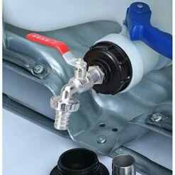 GUAZHUNIFR Robinet Cuve 1000L Robinet Recuperateur Eau De Pluie, Adaptateur De Réservoir D'eau IBC 1/2" Double Robinet Recuperateur Eau De Pluie,Robinet En Matériau En Alliage Fabriqué En PP Filetage Gros.Gu.B/bon -Recuperation de pluie Magasin 57213065 4