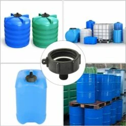 AOUGO Adaptateur De Réservoir IBC Connecteur De Robinet De Tuyau En Plastique S60X6 Bouchon Fileté Grossier à 1/2 "adaptateur De Robinet D'eau Pour Tonne De Valve IBC -Recuperation de pluie Magasin 58573625 5