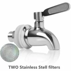 FLYME Remplacement De Robinet De Distributeur De Boissons,Robinet De Tonneau Du Vin Et De La Bière Ou De Boisson En Acier Inoxydable, Inusable,16mm Robinet De Rechange Pour Distributeur -Recuperation de pluie Magasin 58772571 3