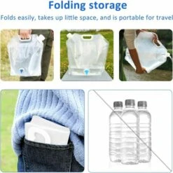 STARLIGHT SL.GT 2 Pièces Réservoir D'eau Sac D'eau Pliable PE Conteneur D'eau Sac De Stockage D'eau Pliant Poche D'eau,Grande Capacité Bidons Avec Robinet(5L+10L) -Recuperation de pluie Magasin 59206735 4