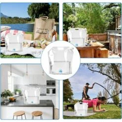STARLIGHT SL.GT 2 Pièces Réservoir D'eau Sac D'eau Pliable PE Conteneur D'eau Sac De Stockage D'eau Pliant Poche D'eau,Grande Capacité Bidons Avec Robinet(5L+10L) -Recuperation de pluie Magasin 59206735 5