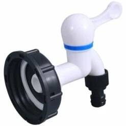FR-LIFE Adaptateur De Réservoir IBC S60x6 Vanne Robinet Robinet En Plastique Connecteur De Tuyau Tonne Baril Raccord Adaptateur Pour Récupérateurs Eau De Pluie Raccord Sortie Raccord, BR-Vie(3/4 Pouce）