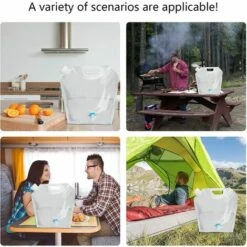 TRIOMPHE 2 Pièces Réservoir D'eau Sac D'eau Pliable PE Conteneur D'eau Sac De Stockage D'eau Pliant Poche D'eau 10L Grande Capacité Bidons Pour Eau Potable 5L Voiture Portable Sacs D'hydratation Avec Robinet（Transparent），T-Audace -Recuperation de pluie Magasin 59760669 4