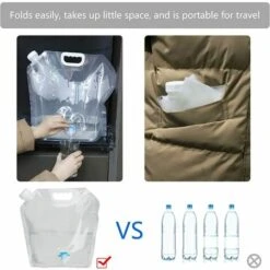 TRIOMPHE 2 Pièces Réservoir D'eau Sac D'eau Pliable PE Conteneur D'eau Sac De Stockage D'eau Pliant Poche D'eau 10L Grande Capacité Bidons Pour Eau Potable 5L Voiture Portable Sacs D'hydratation Avec Robinet（Transparent），T-Audace -Recuperation de pluie Magasin 59760669 5