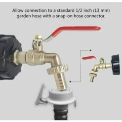 ENLENK Robinet Cuve 1000l, S60X6 Adaptateur De Réservoir De Vidange IBC, 1/2 Pouce Robinet Sortie Raccord Vanne, Robinet En Laiton Pour Réservoir D'eau De Pluie IBC 1000L -Recuperation de pluie Magasin 60169175 3