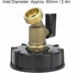 AOUGO Robinet De Réservoir IBC, Adaptateur De Réservoir Fourre-Tout IBC Connecteur De Tuyau De Vidange à Filetage Mâle G3/4 Pièce De Raccord D'outil De Vanne De Robinet De Tuyau En Laiton -Recuperation de pluie Magasin 60281812 4