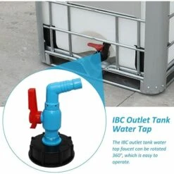 AOUGO Raccord Avec Vanne S60x6 Réservoir Adpater De Vidange Robinet Rotatif 4,92 X 2,95 X 2,83 Pouces Pour IBC Réservoir -Recuperation de pluie Magasin 60281885 4