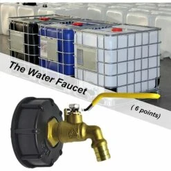 AOUGO Pour IBC Adaptateur De Cuve Robinet Sortie Raccord Vanne Robinet Raccords De Tuyau D'arrosag Convient Aux Réservoirs De Stockage Pour IBC De 600/1000 L Avec Sortie D'eau De 3/4 Pouce. -Recuperation de pluie Magasin 60282265 3