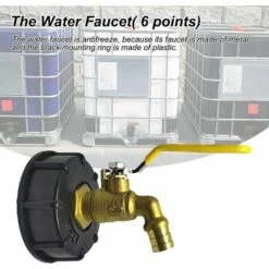 AOUGO Pour IBC Adaptateur De Cuve Robinet Sortie Raccord Vanne Robinet Raccords De Tuyau D'arrosag Convient Aux Réservoirs De Stockage Pour IBC De 600/1000 L Avec Sortie D'eau De 3/4 Pouce. -Recuperation de pluie Magasin 60282265 4