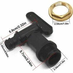 ABCRITAL Raccord Cuve Eau De Pluie Adaptateur Ibc Avec Robinet Ibc Adaptateur De Cuve Adaptateur Ibc De Réservoir En Plastique Adaptateur De Robinet Ibc Pour Réservoir De Stockage D'Eau De Pluie Noir 25,4 Mm -Recuperation de pluie Magasin 61174601 3