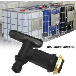 ABCRITAL Raccord Cuve Eau De Pluie Adaptateur Ibc Avec Robinet Ibc Adaptateur De Cuve Adaptateur Ibc De Réservoir En Plastique Adaptateur De Robinet Ibc Pour Réservoir De Stockage D'Eau De Pluie Noir 25,4 Mm -Recuperation de pluie Magasin 61174601 4