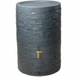 4rain Réservoir D'eau De Pluie ARONDO 250 L Gris Graphite Avec Couvercle Et Robinet De Vidange - 295650