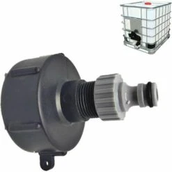 SINCèREETALI Mamelon à Connexion Rapide Pour Réservoir 1000L, Raccord S60X6 IBC Raccord De Robinet Multi-réservoirs, Connecteur De Tuyau Pour Adaptateur De Réservoir IBC (sortie En Plastique, 3/4') -Recuperation de pluie Magasin 63820174 2