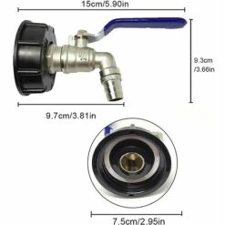 SINCèREETALI Robinet De Réservoir 1000L, Robinet Pour Collecteur D'eau De Pluie IBC, Adaptateur De Réservoir, Adaptateur De Réservoir De Vidange, Robinet En Laiton En PP Filetage Grossier 60 Mm (bleu 3/4") 8 SINCèREETALI Robinet De Réservoir 1000L, Robinet Pour Collecteur D'eau De Pluie IBC, Adaptateur De Réservoir, Adaptateur De Réservoir De Vidange, Robinet En Laiton En PP Filetage Grossier 60 Mm (bleu 3/4") -Recuperation de pluie Magasin 63821506 2
