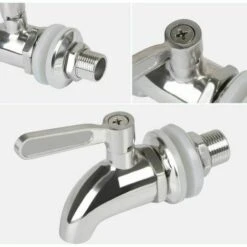 CLEGGFR Robinet De Tonneau,Distributeur De Boissons,Robinet Pour Tonneau De Bière, Robinet Pour Vin - En Acier Inoxydable Et Taille De 16mm -Recuperation de pluie Magasin 63822694 3
